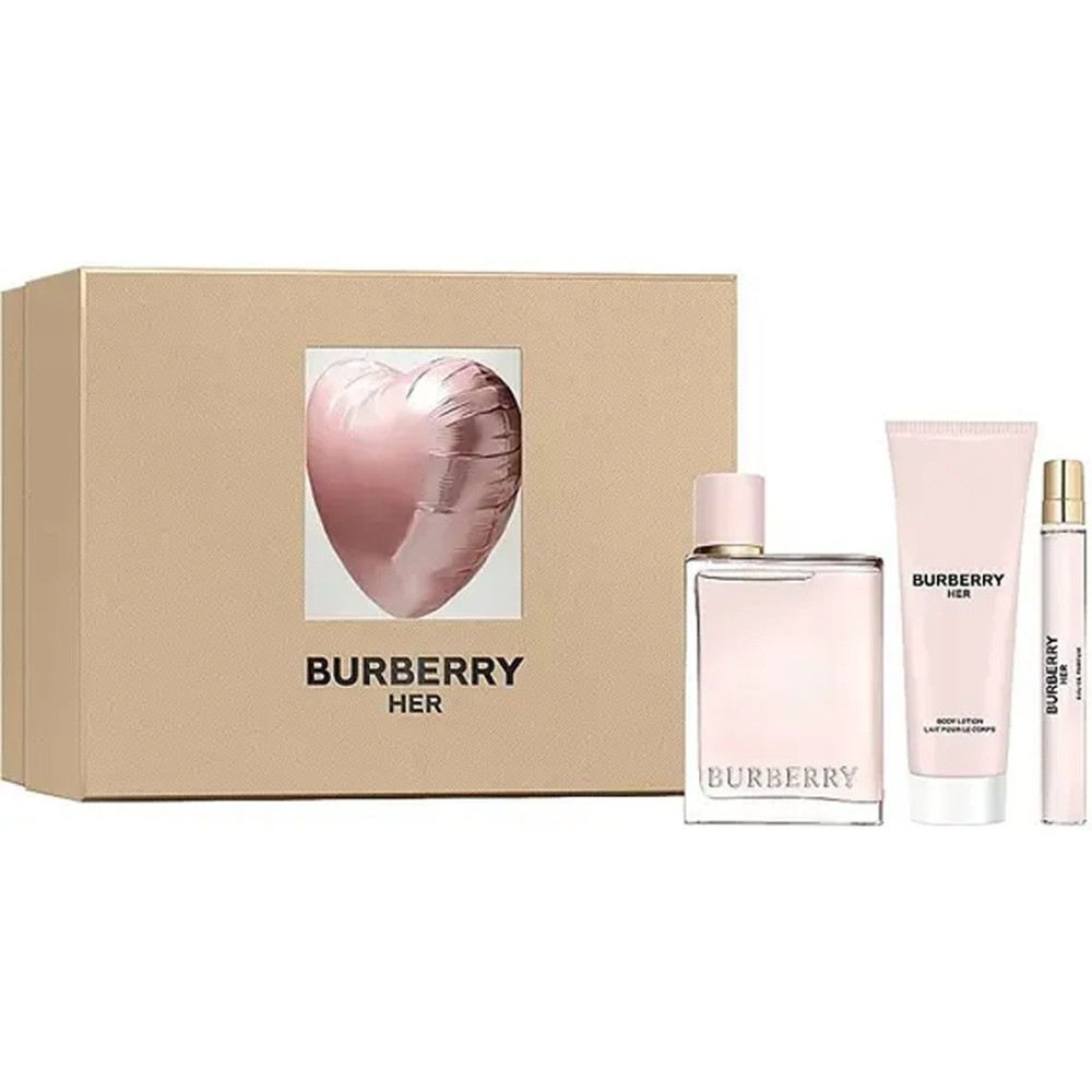 Burberry Her For Women Set Eau De Parfum 100Ml + Eau De Parfum 10Ml + Body Lotion 75Ml