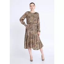 Long Sleeve Midi Satin...