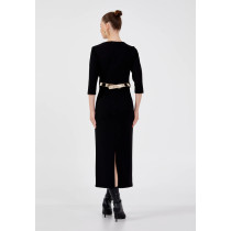 Mid-Length Midi Viscose Column Regular Casual Dress