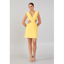 Sleeveless Mini Crepe Column Regular Evening Dress