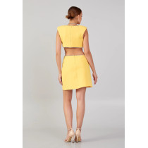 Sleeveless Mini Crepe Column Regular Evening Dress