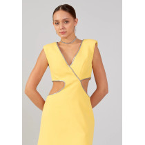 Sleeveless Mini Crepe Column Regular Evening Dress