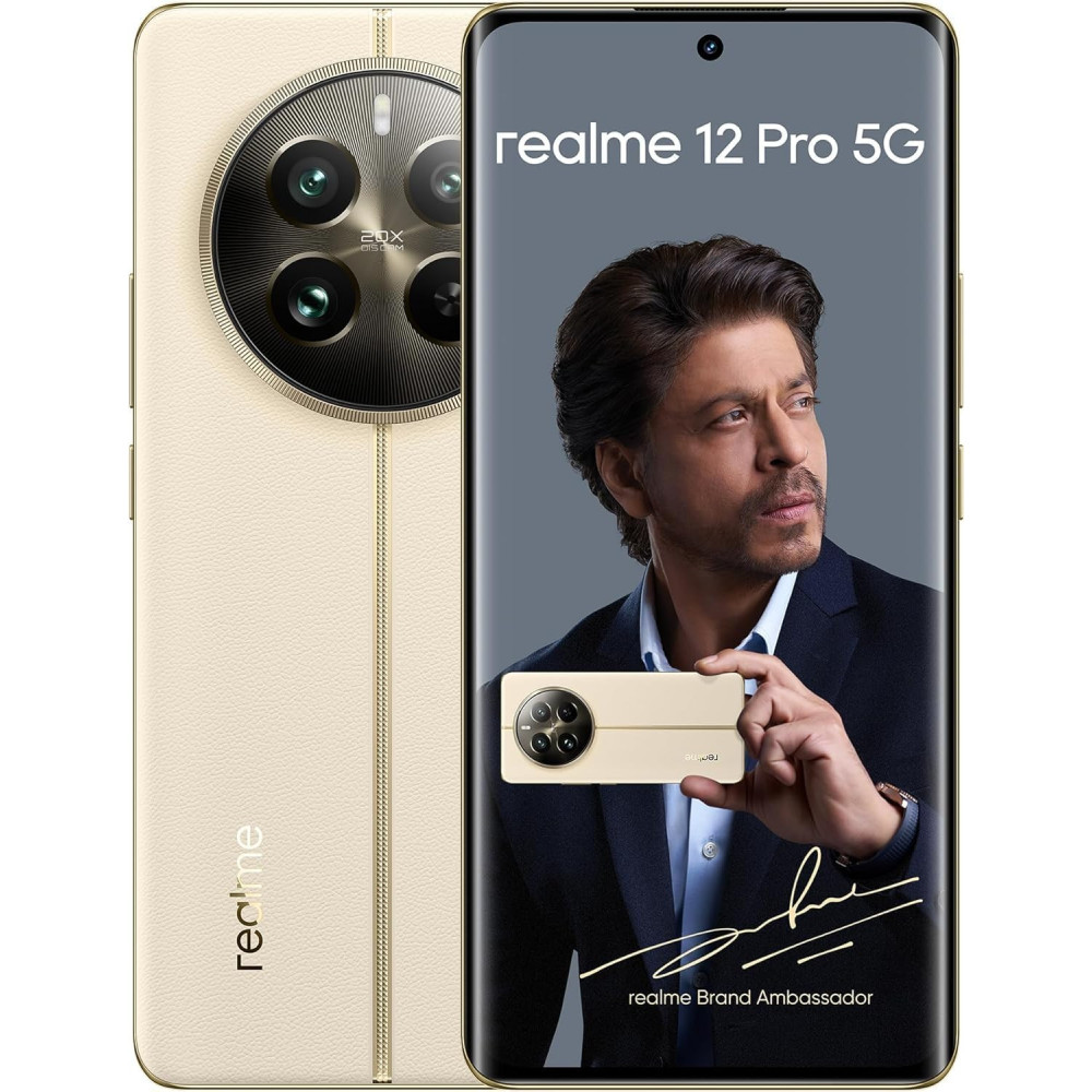 Realme 12 Pro 5G Dual SIM Navigator Beige 8GB RAM, 256GB ROM 32MP Telephoto Portrait Camera,120Hz Curved Vision Display Qualcomm Snapdragon 6 Gen 1, 12 Months Warranty Middle East Version