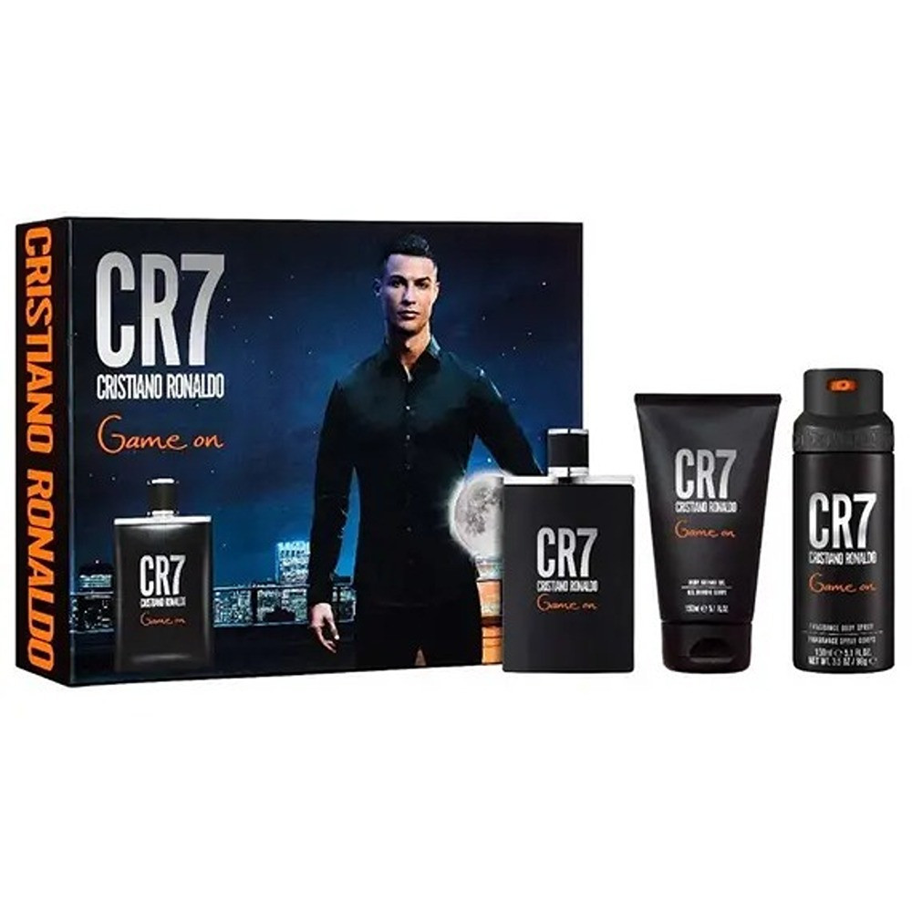 Cristiano Ronaldo Cr7 Game On For Men Eau De Toilette 100Ml, Shower Gel 150Ml, Body Spray 150Ml