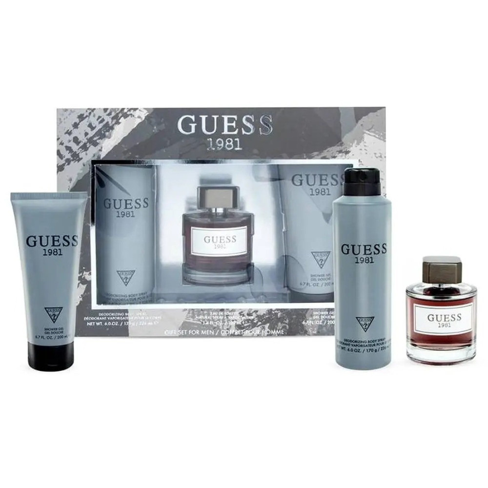 Guess 1981 For Men Eau De Toilette 100Ml + Shower Gel 200Ml + Body Spray 226Ml