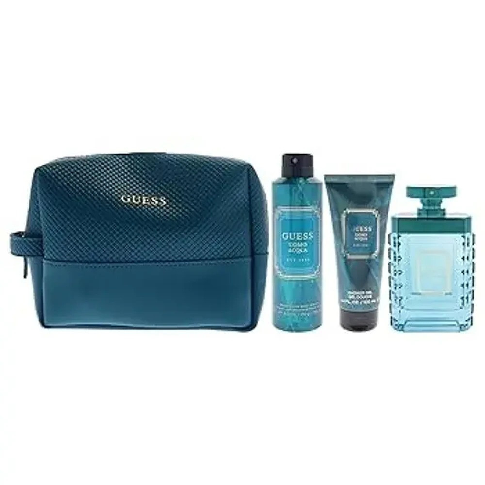 Guess Uomo Acqua Men Set Eau De Toilette 100Ml + Sg 100Ml + Body Spray 170G + Pouch