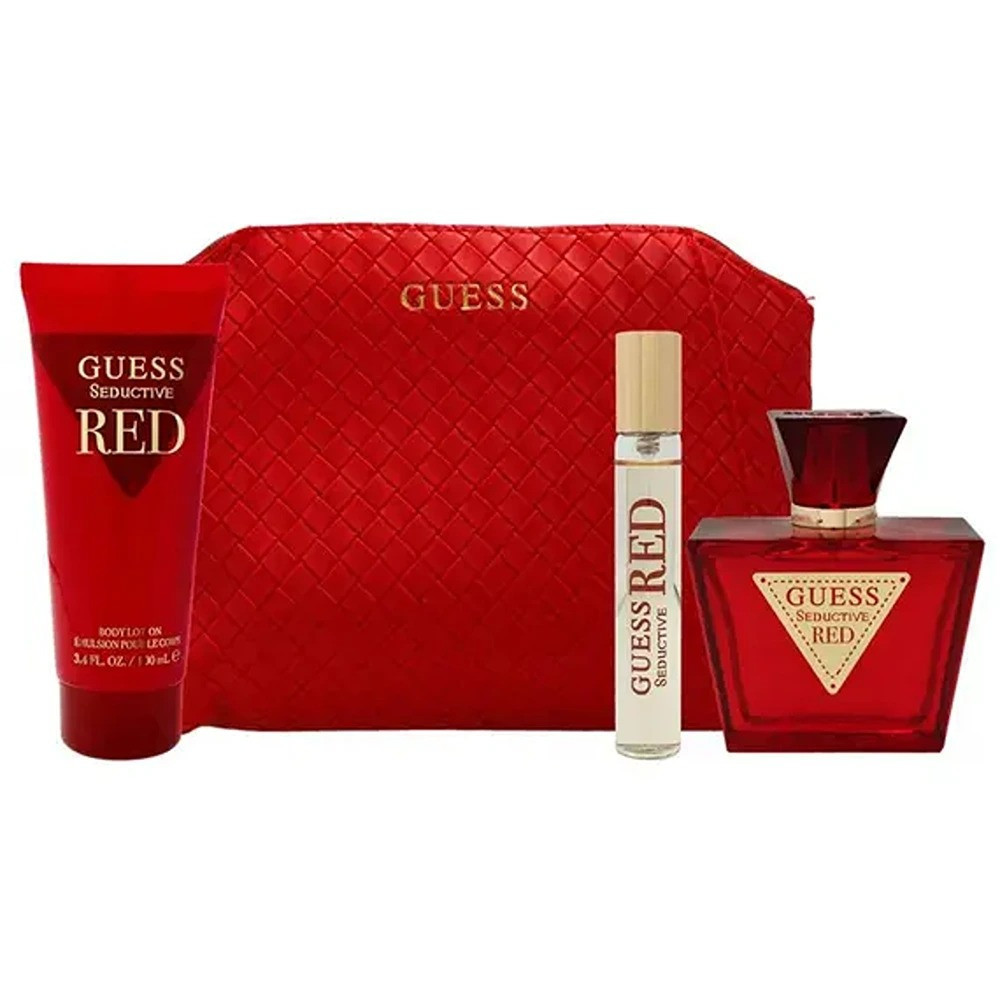 Guess Seductive Red Women Set Eau De Toilette 75Ml + Eau De Toilette 15Ml + Bl 100Ml Plus Pouch