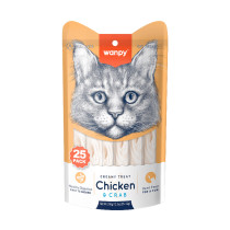Wanpy 14g x 25pc Creamy Lickable Cat Treats – Chicken & Crab