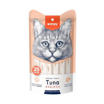 Wanpy 14g x 25pc Creamy Lickable Cat Treats – Tuna & Salmon