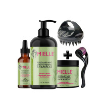 Mielle Organics Rosemary Mint Strengthening Set 5, Rosemary Hair Oil, Shampoo, Hair Mask, Derma Ruller And Scrubber