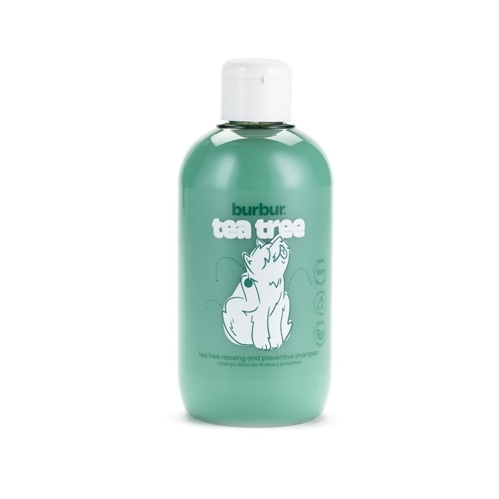 Burbur Pet Shampoo. Tea Tree Relaxing & Preventive Shampoo (400 ml). Made in Spain