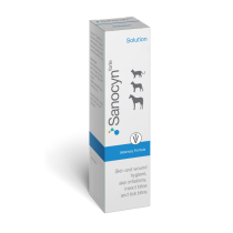 Sanocyn Skin Care. HOCL latest technology solution. Care of injuries, inflammations, skin irritations and insect/tick bites. (75 ml). Made in Austria