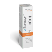 Sanocyn Ear Care. HOCL latest technology solution.  Suitable for routine cleaning and targeted control of unpleasant odors and irritations. (75 ml). Made in Austria