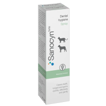 Sanocyn Dental Care. HOCL latest technology solution. Prevents formation of tartar. Fight bad smells. No alcohol, colouring and fragrances. Extremelyy well tolerated. (75 ml). Made in Austria