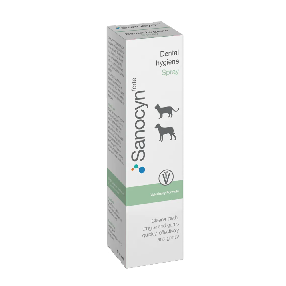 Sanocyn Dental Care. HOCL latest technology solution. Prevents formation of tartar. Fight bad smells. No alcohol, colouring and fragrances. Extremelyy well tolerated. (75 ml). Made in Austria