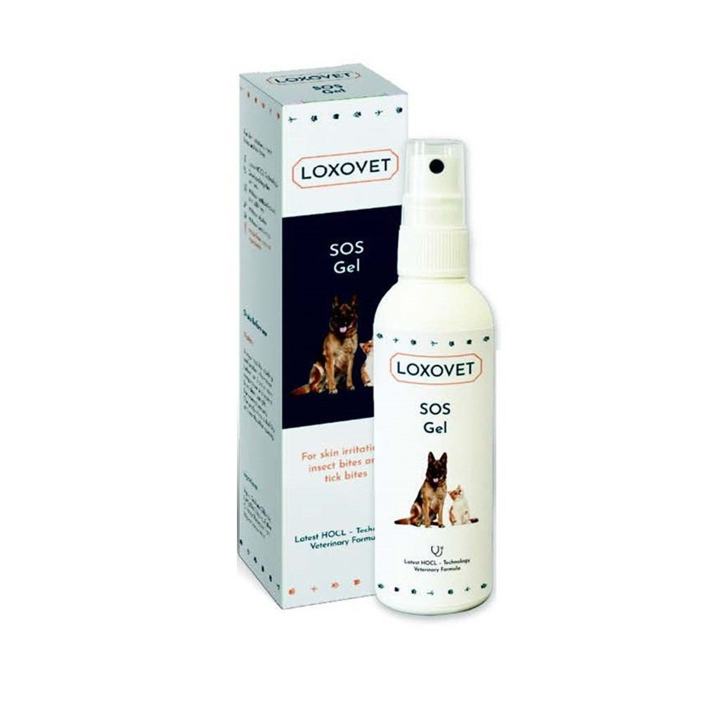 Loxovet Skin Care. Gel SOS, Instant Help against Wounds, Cuts, Chafing, Insect Bites, Ideal for both Paws and Skin. For Dogs and Cats , with Natural Ingredients (100 ml). Made in Austria