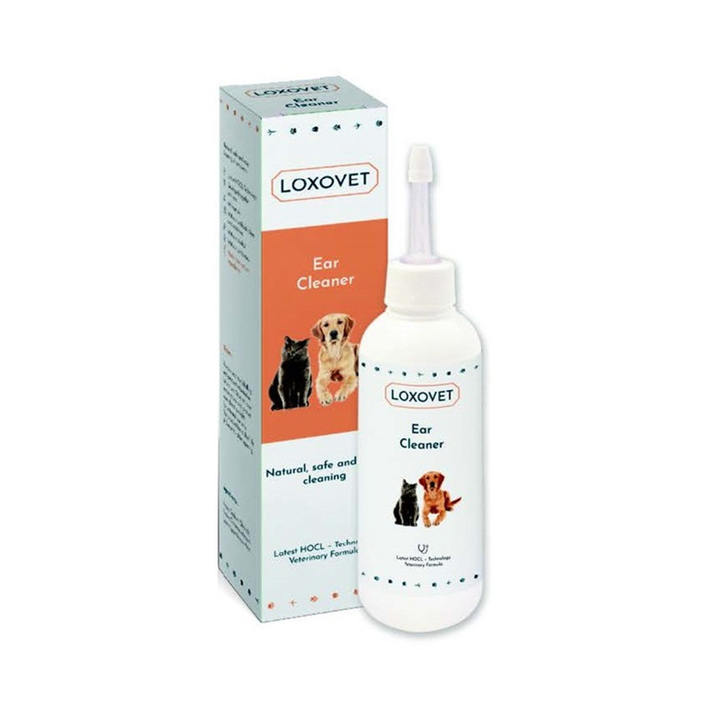 Loxovet Ear Cleaner. For Dogs and Cats Ear Cleaning, Against Earwax, Dirt, Mites, Bad Odours, Helps Soothe Itching and Prevents Inflammation (100 ml). Made in Austria