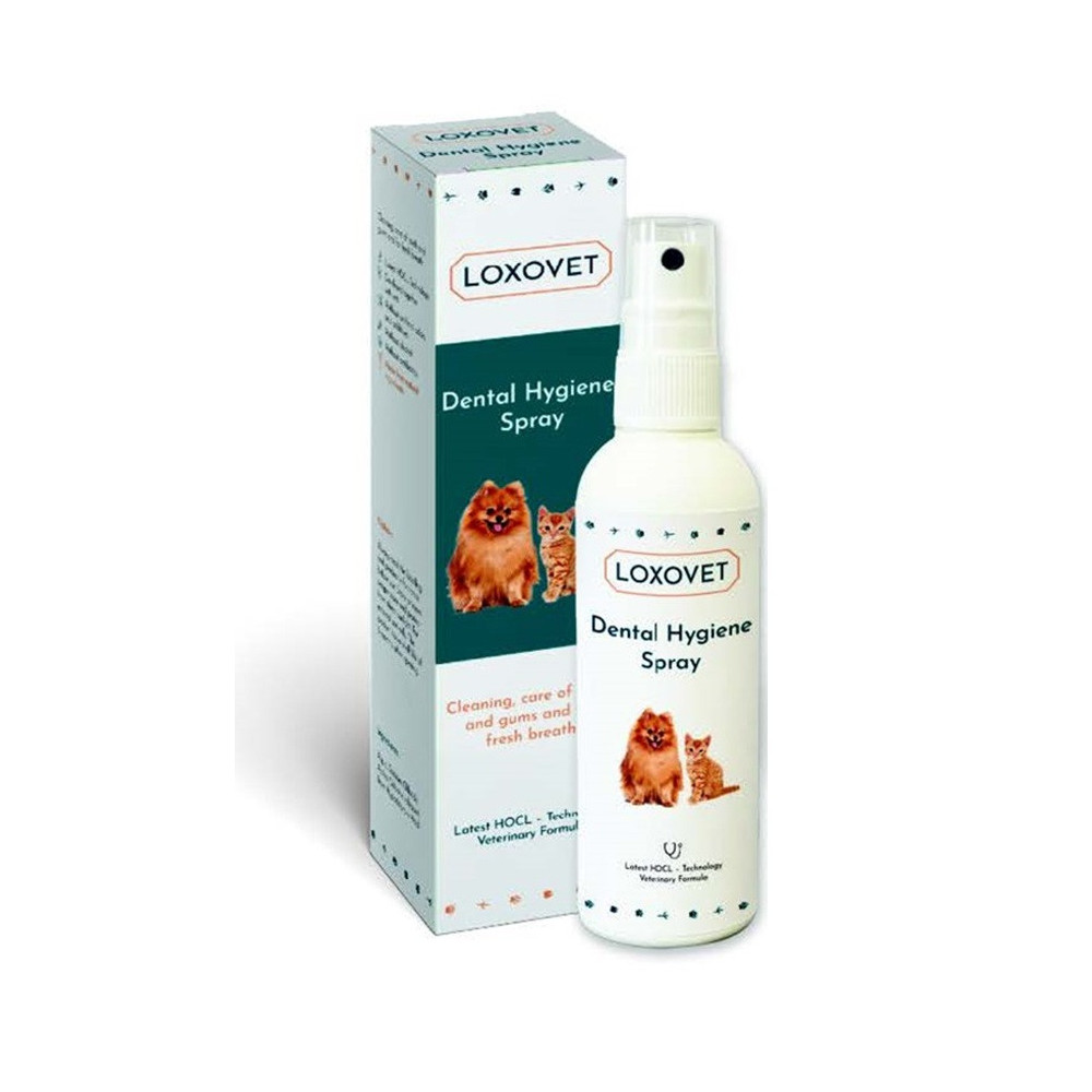Loxovet Dental Hygiene Spray. Toothpaste Spray for Dogs and Cats, Deeply Cleans Teeth and Gums, Prevents Inflammation and Plaque Build-up, for Fresh and Healthy Breath (100 ml). Made in Austria