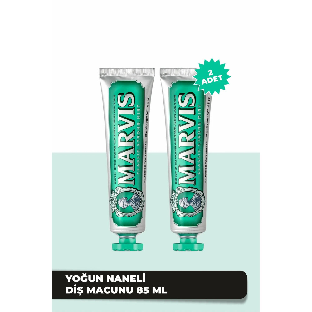 Marvis Advantageous Classic Strong Mint Toothpaste, 85 Ml X 2 Pieces Intense Mint