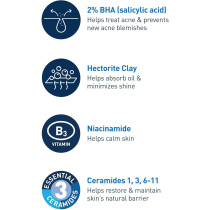 Cerave Acne Face Wash, Acne Cleanser With Salicylic Acid , 8 Fl Oz(2 Pack)