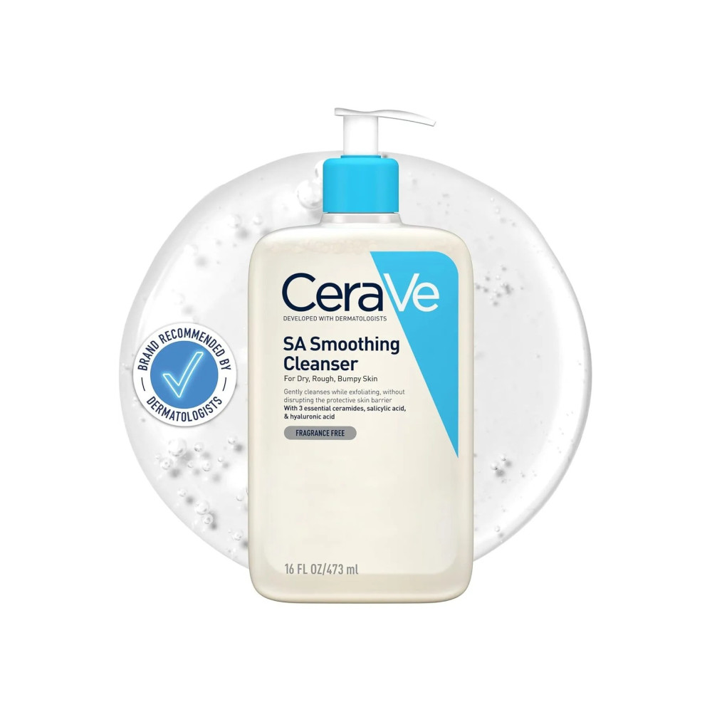 Cerave Sa Smoothing Cleanser With Salicylic Acid For Dry, Rough & Bumpy Skin 473Ml