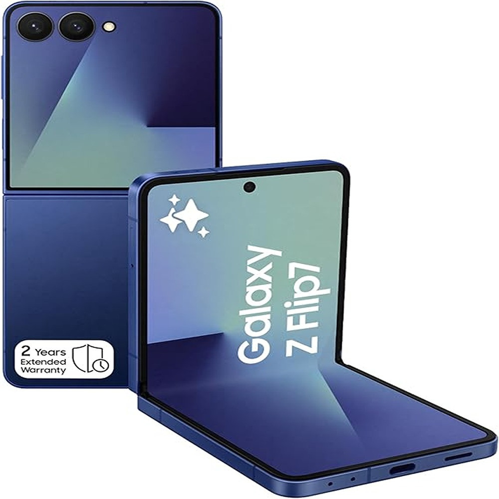 Samsung Galaxy Z Flip7 256 GB, 12 GB RAM, Blue Shadow AI Smartphone UAE Version 3 Year Samsung Warranty