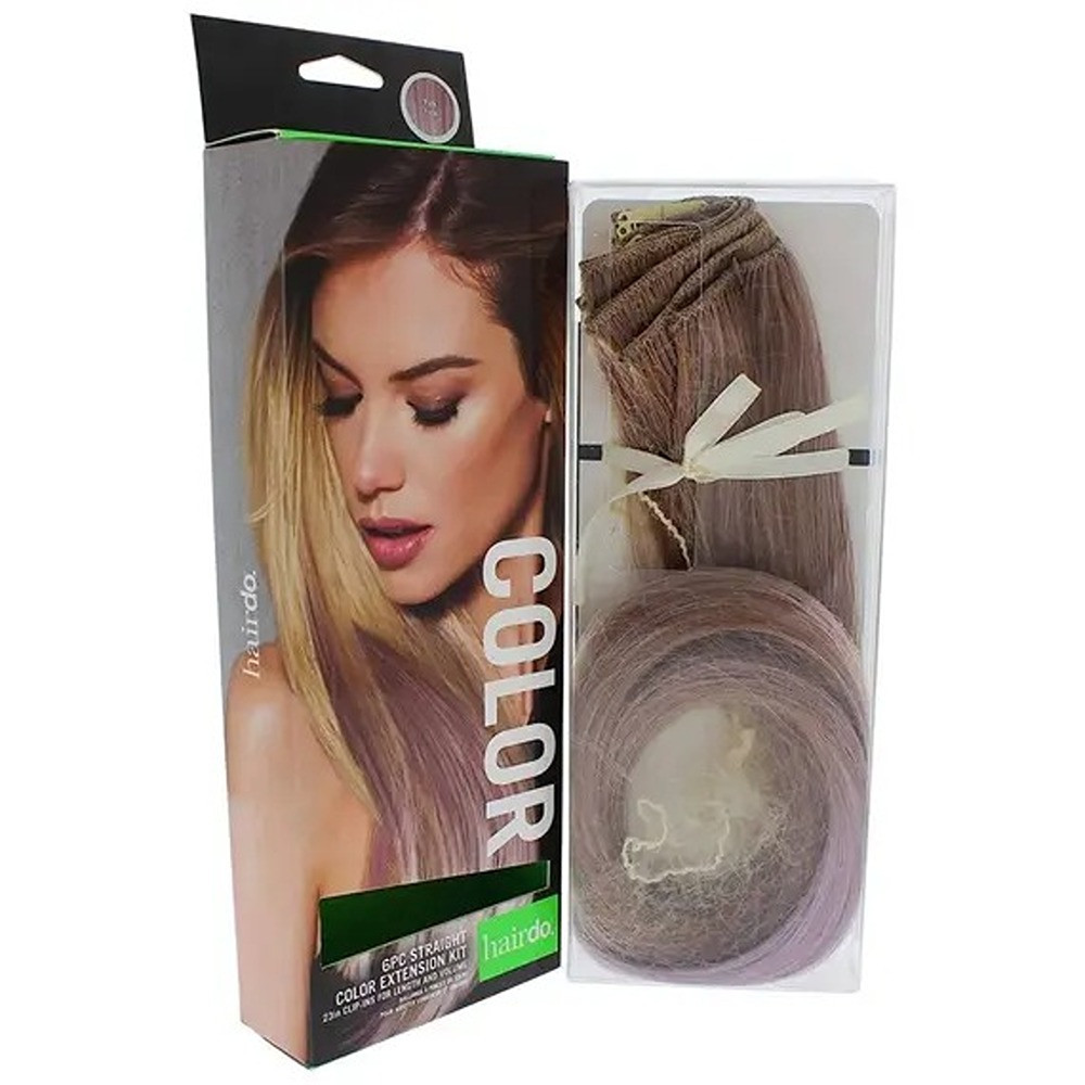 Hairdo Color Pink Frost Straight Color Extension, 6Pcs