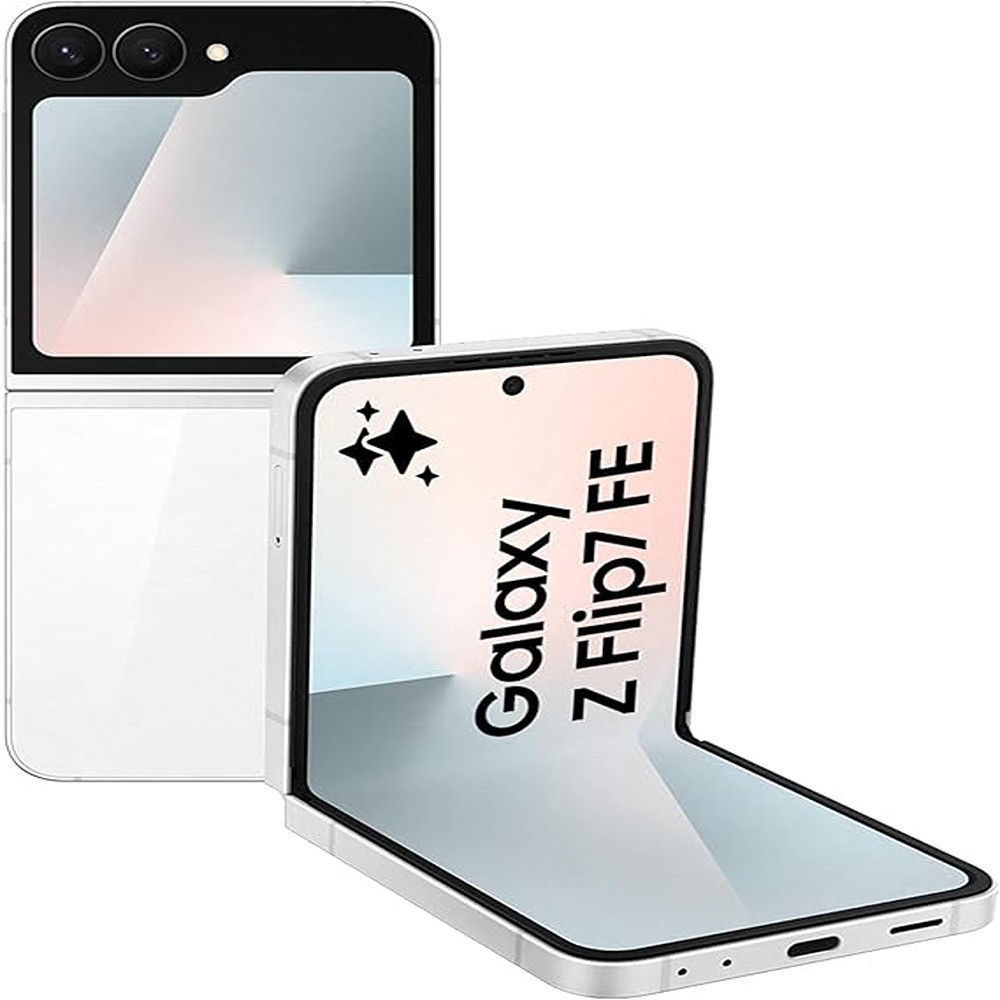 Samsung Galaxy Z Flip7 FE 256 GB, 8 GB RAM, White AI Smartphone UAE Version 1 Year Samsung Warranty