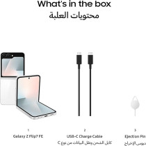 Samsung Galaxy Z Flip7 FE 256 GB, 8 GB RAM, White AI Smartphone UAE Version 1 Year Samsung Warranty