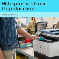 HP Color LaserJet Pro MFP 3303sdw Print, Copy, Scan Wireless, Two-Sided Printing, 250-Sheet Input Tray Print Speed up to 25 ppm Black and 25 ppm, White/Blue, 499M6A