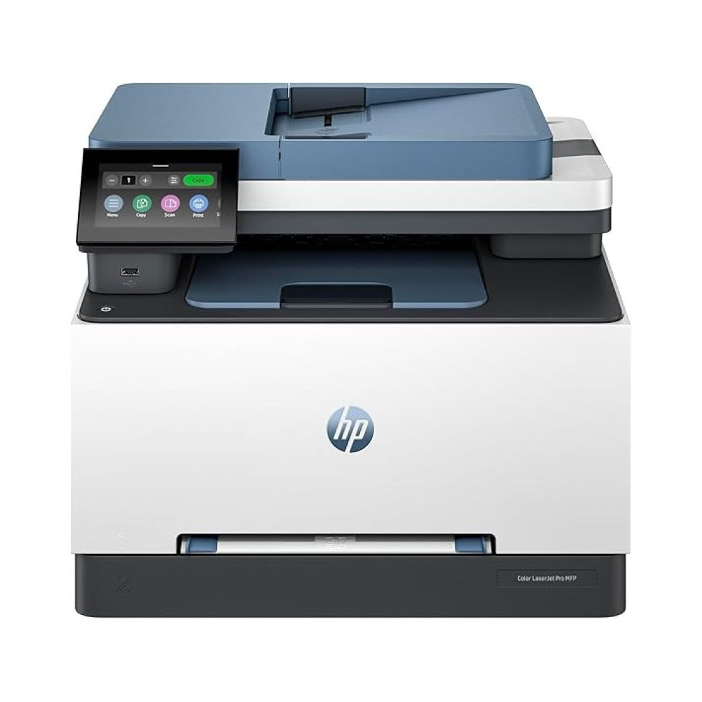 HP Color LaserJet Pro MFP 3303sdw Print, Copy, Scan Wireless, Two-Sided Printing, 250-Sheet Input Tray Print Speed up to 25 ppm Black and 25 ppm, White/Blue, 499M6A