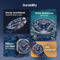 Samsung Galaxy Watch Ultra Smartwatch, Titanium Blue, 47mm, LTE, Health Monitoring, Fitness Tracker, 1 Year Brand Warranty