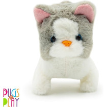 Pugs At Play Sasha Walking Cat, White/Grey