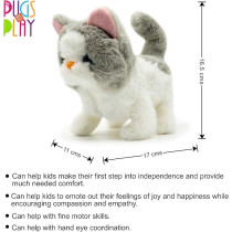 Pugs At Play Sasha Walking Cat, White/Grey