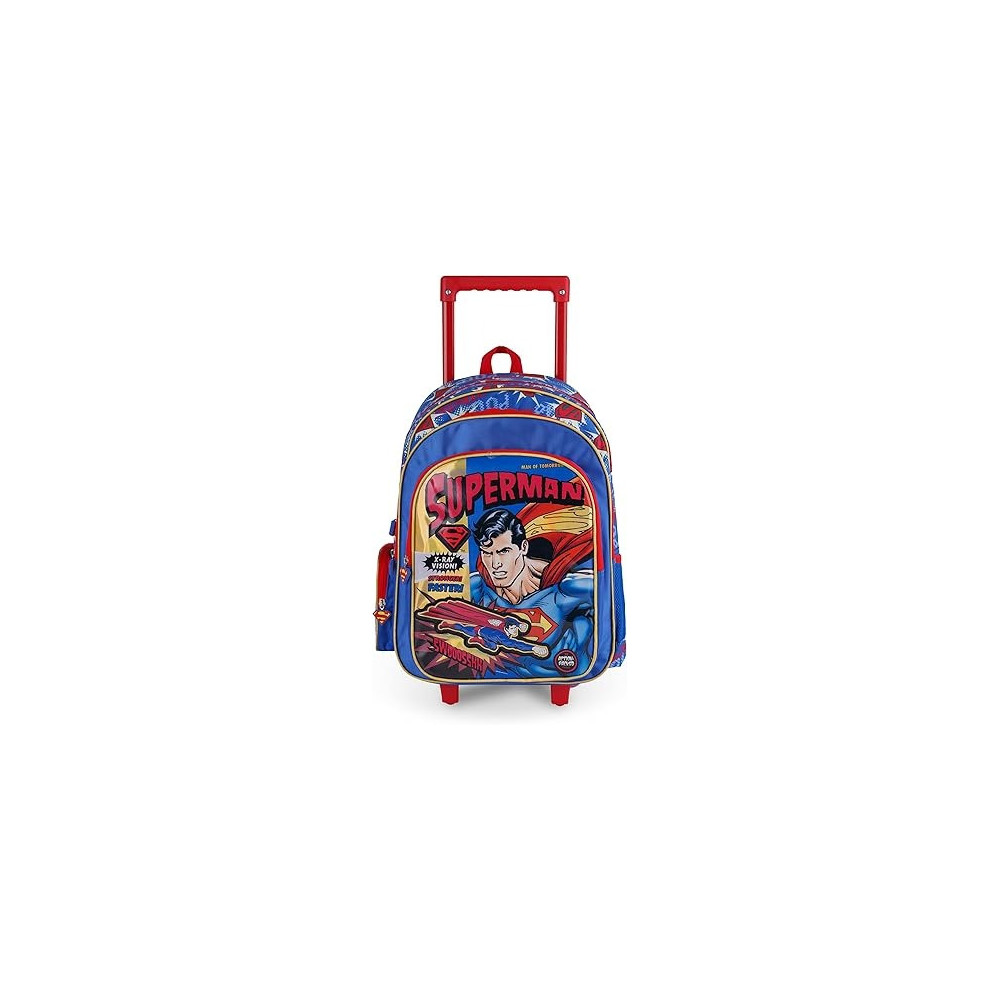 Dc Multiverse Warner Bros Superman Man Of Tomorrow Trolley School Bag, Blue, 16 Inch