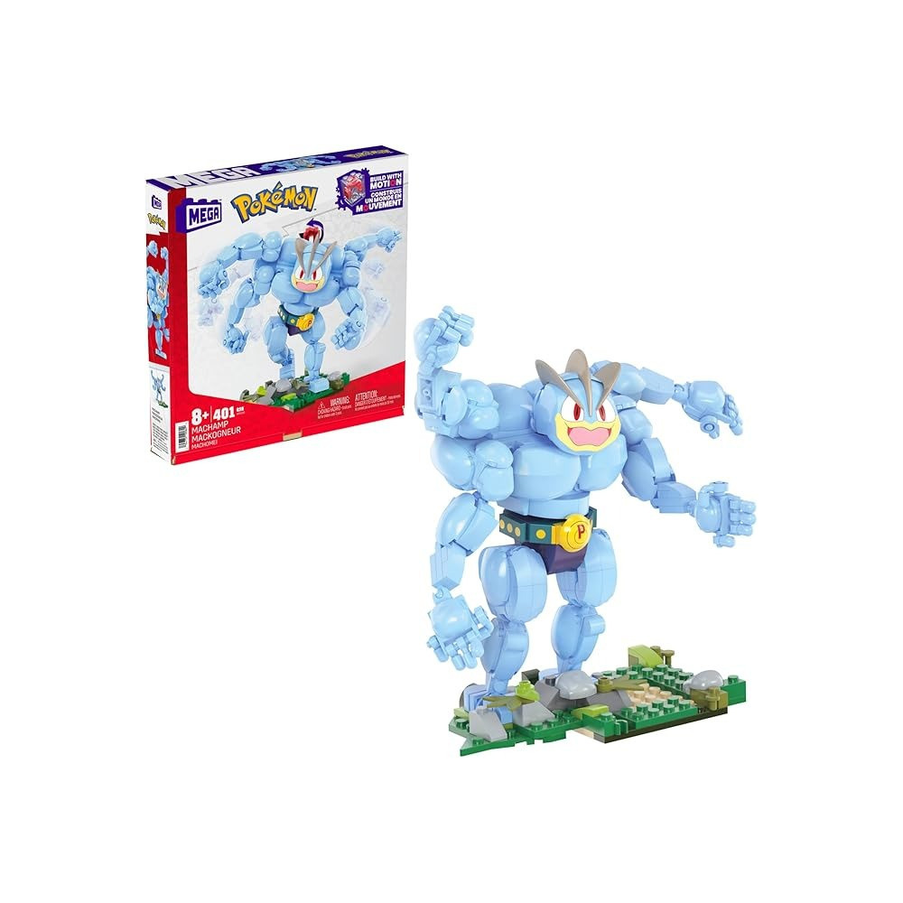 Pokemon Machamp Building Toy Kit, 401 Pieces With 1 Poseable Figure For Kids