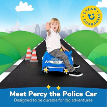 Trunki Percy Police Car Ride And Carry-On Luggage, Navy Blue