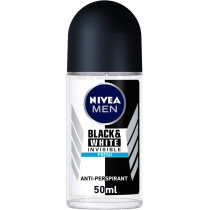 Men Black And White Invisible Original Antiperspirant For Men RollOn 50ml 