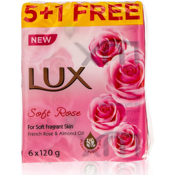 Soft Rose Bar Soap 120g Pack of 6 