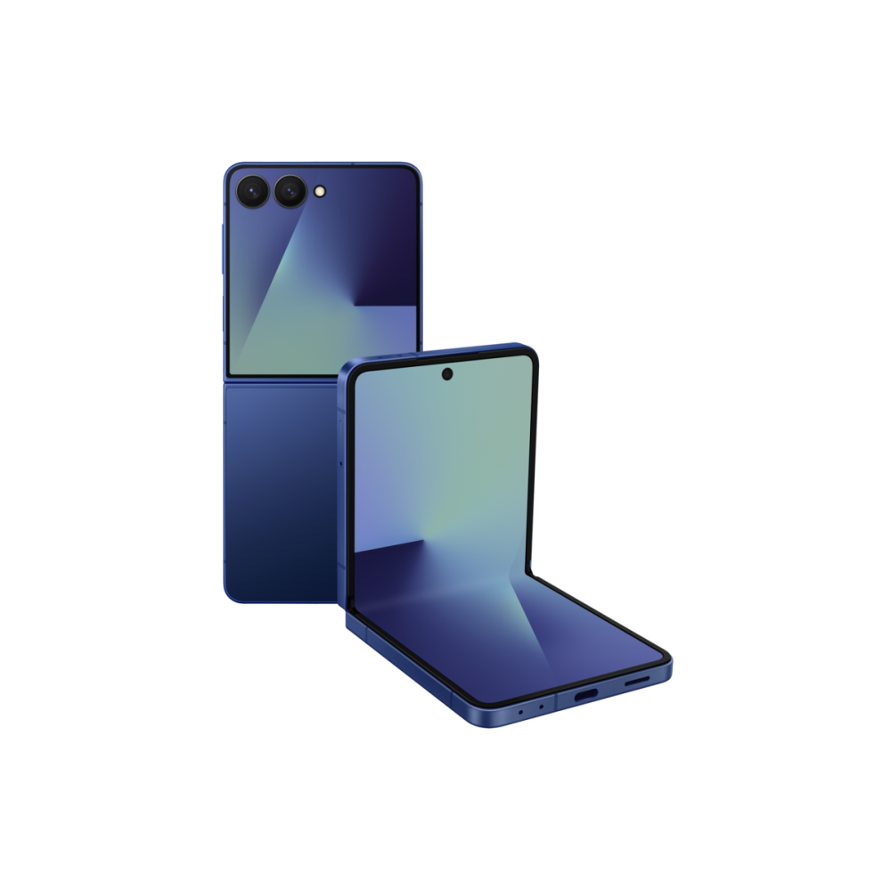 Samsung Galaxy Z Flip7 256 GB, 12 GB RAM, Blue Shadow AI Smartphone Middle East Version 1 Year Samsung Warranty