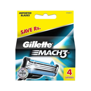 4Piece Mach3 Manual Shaving Razor Blades SilverBlueBlack 1x02x11centimeter