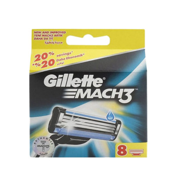 8Piece Mach 3 Razor Blade Refills Set Multicolour