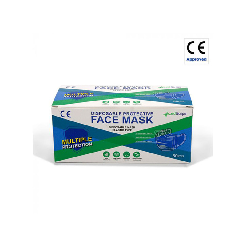 50Piece Disposable Protective Face Mask