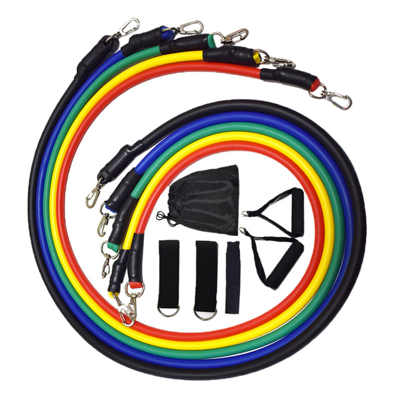 11pcsset Resistance Bands Set Pull Rope Yoga Exercise Fitness Rubber with Handles Legs Ankle Strap Door Anchor Waterproof
