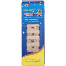 Wiss Toy Wooden Block Stacking Game, 48-54 Pieces, Ages 8+, Family Tower Building Game
