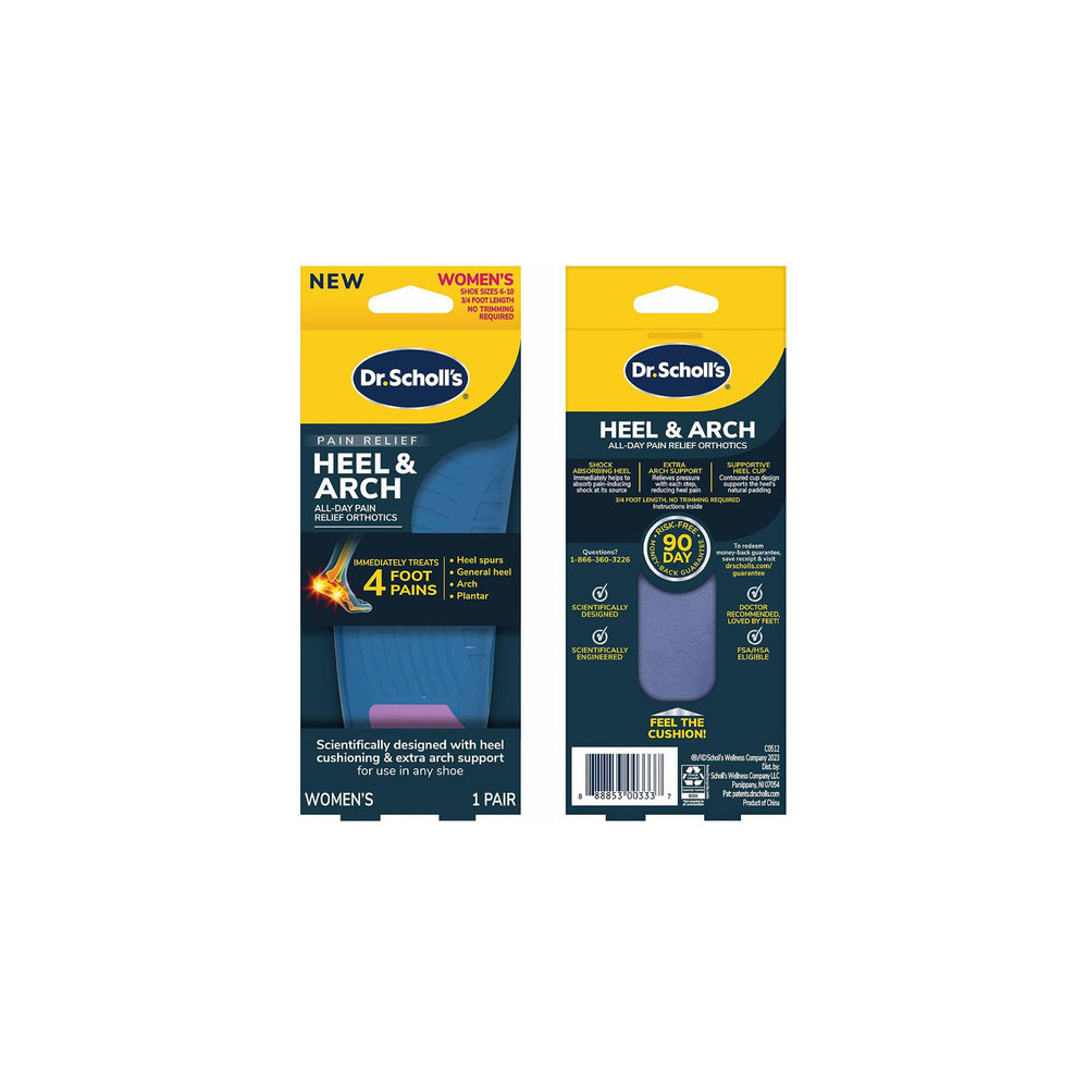 Dr Scholls Pain Relief Heels And Arch all day Pain Relief Orthotics For Women