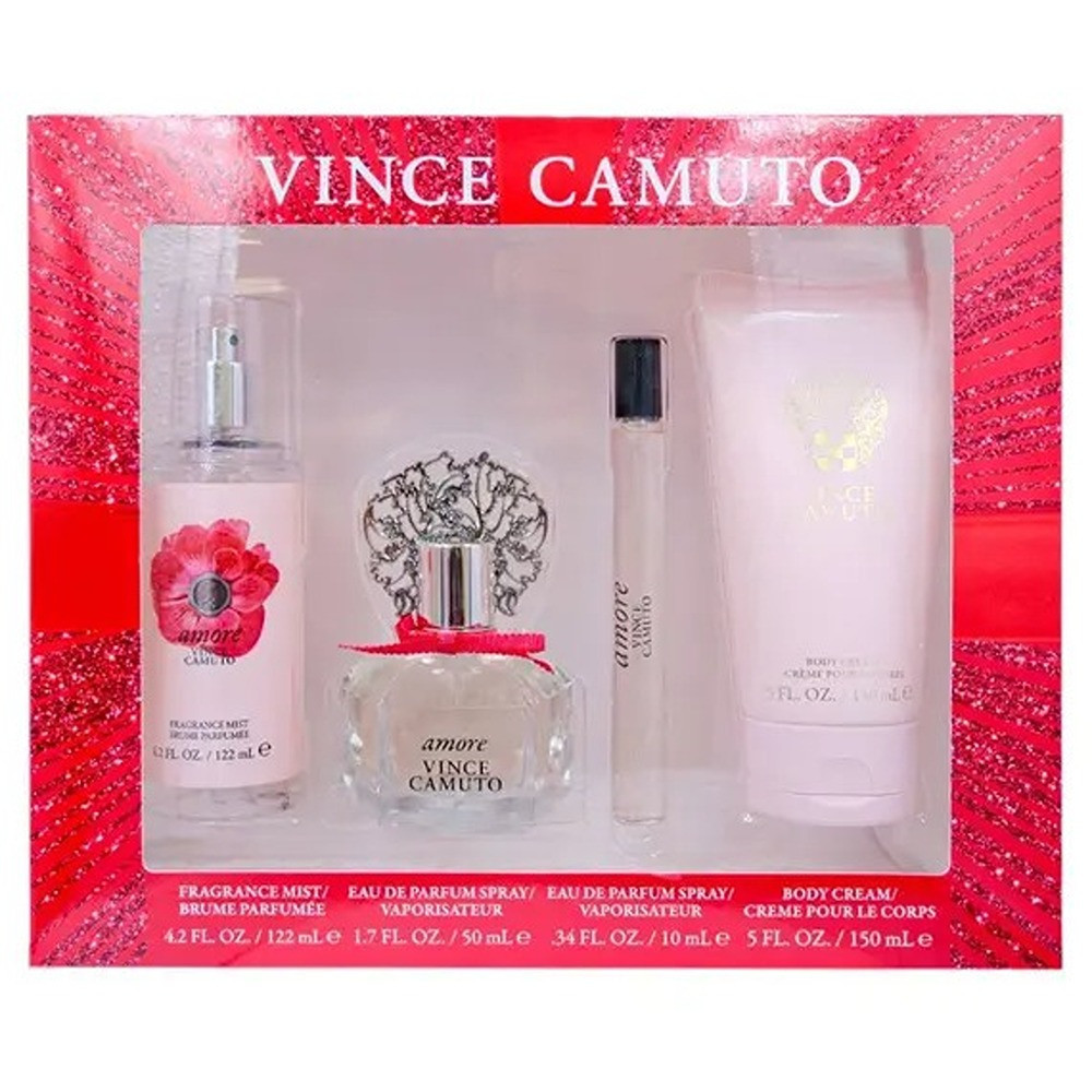 Vince Camuto Amore For Women Set Eau De Parfum 50Ml + Eau De Parfum 10Ml + Body Care 150Ml + Face Gel 122Ml