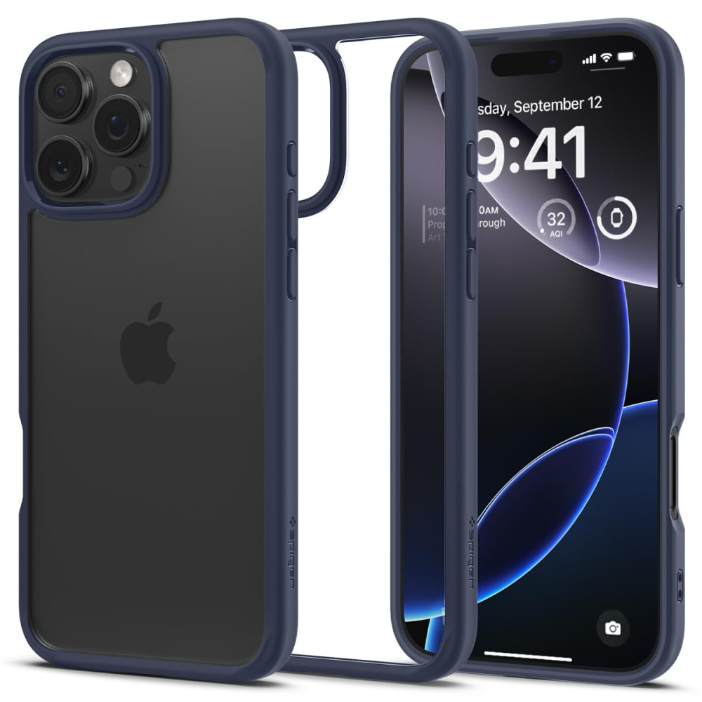Spigen Ultra Hybrid Designed For Iphone 16 Pro Max Case Cover, Navy Blue