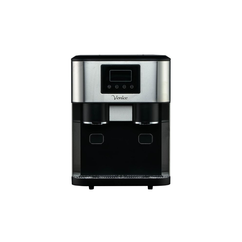 Venice Ice Maker Machine15-18kg 24H Fast Ice Production Bullet & Crushed Ice,Cold Water Dispenser,1.8L Tank ,LCD Display, Auto Dispense ,Alarms & Optional Auto Fill,150W ,R600a,Black Silver