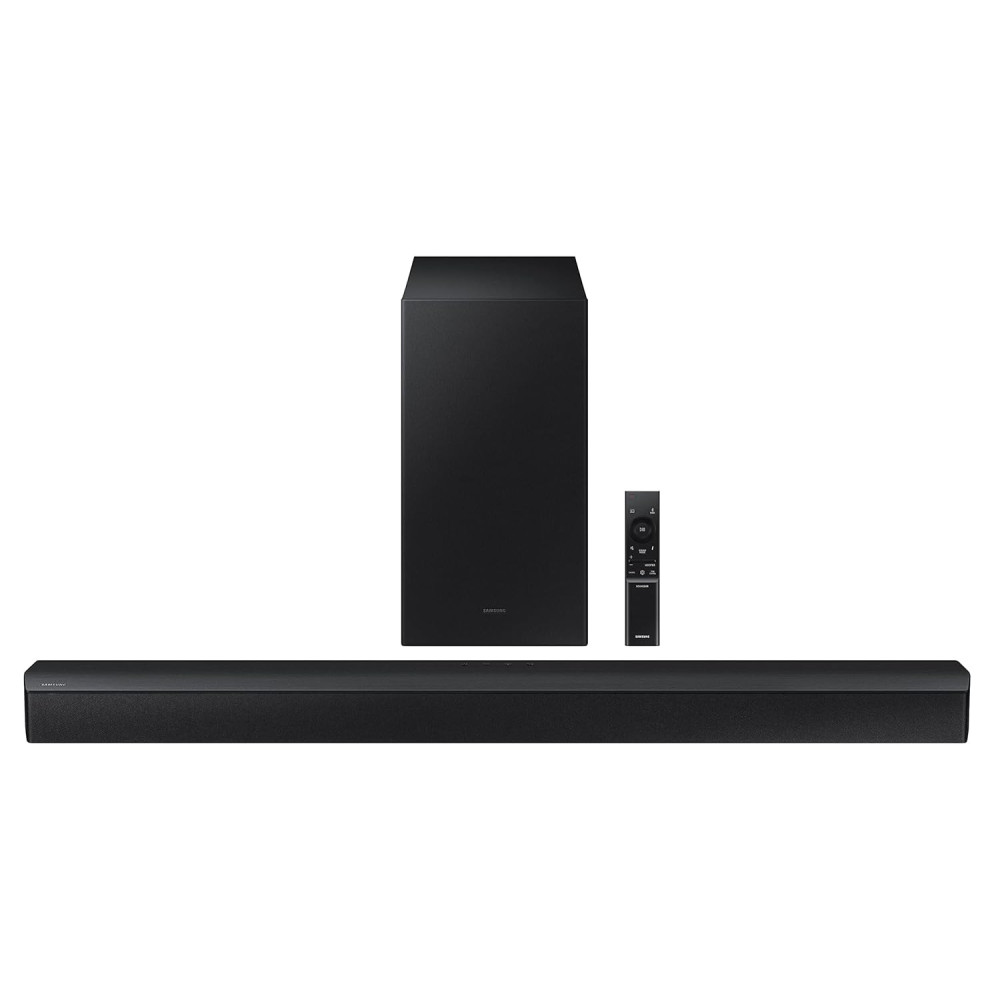 Samsung HW-B450 2.1ch Soundbar w/Dolby Audio, Subwoofer Included, Bass Boosted, Wireless Bluetooth TV Connection, Adaptive Sound Lite, Game Mode